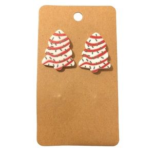 2/$15 Little Debbie Christmas Tree Cake Earrings